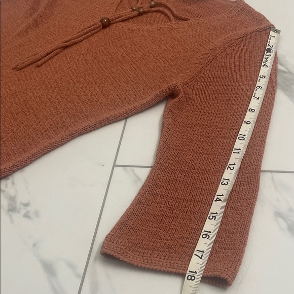 Jana V-Neck Sweater in Rust Orange 3/4 Sleeves V Neck With Beads Sz XL - Picture 11 of 13